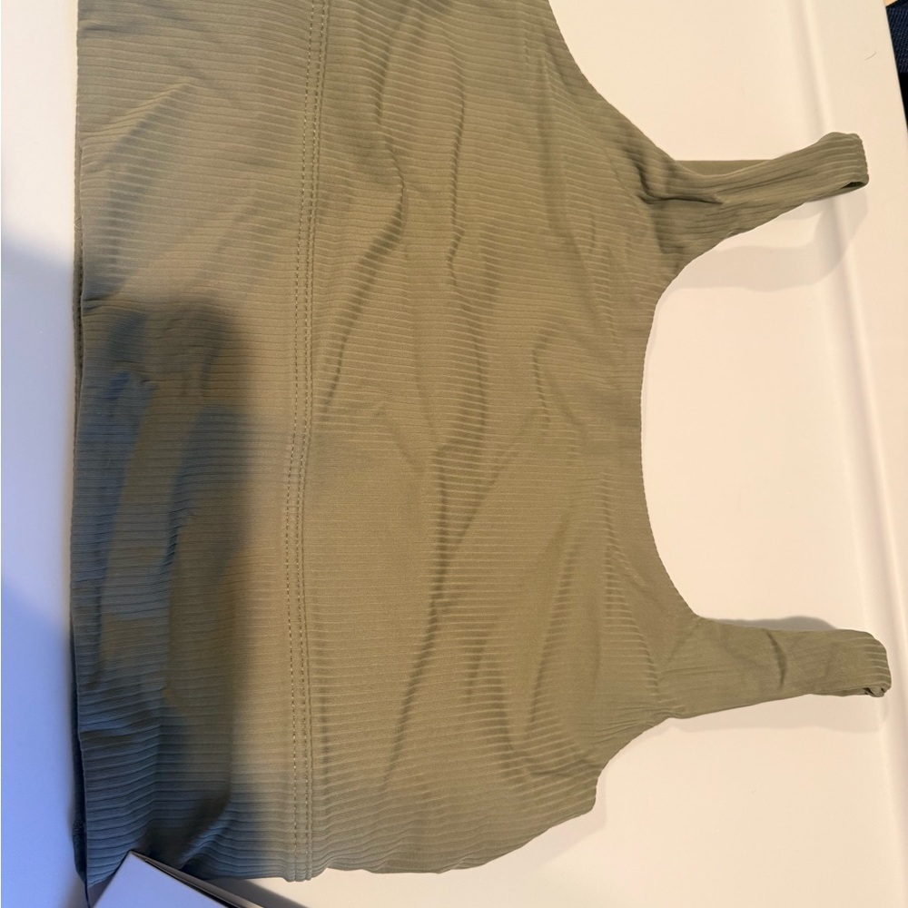 Nike Olive Ribbed Crop Top